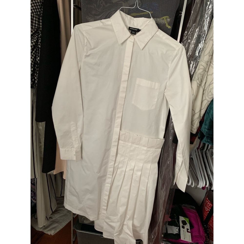 Button Up Pleated Shirt Dress